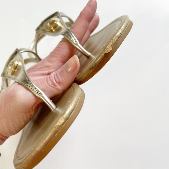 Cole Haan Gold Silver Two Tone Thong Sandal - Picture 4 of 8